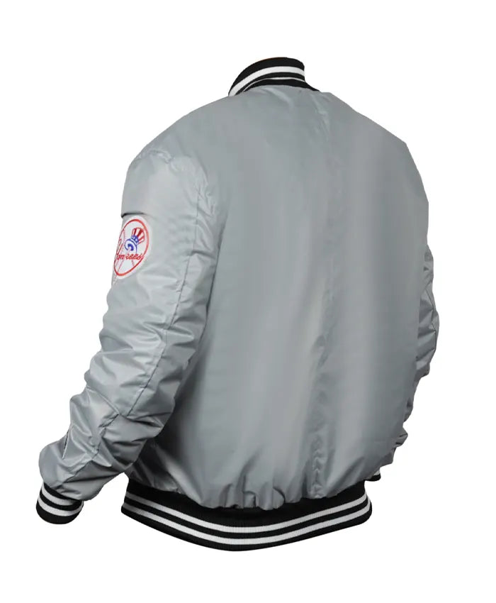 90’s New York Yankees Varsity Silver Jacket