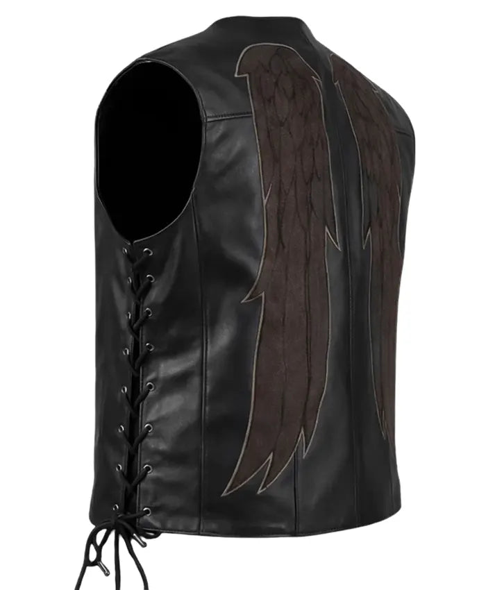The Walking Dead Norman Reedus Black Leather Vest