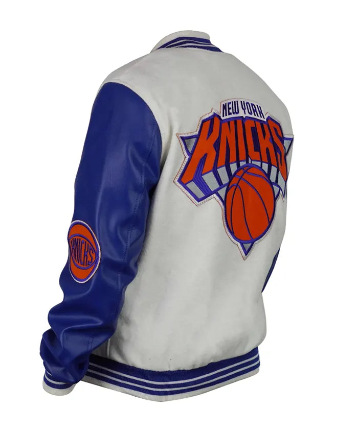 Ny Knicks Cream And Royal Jacket