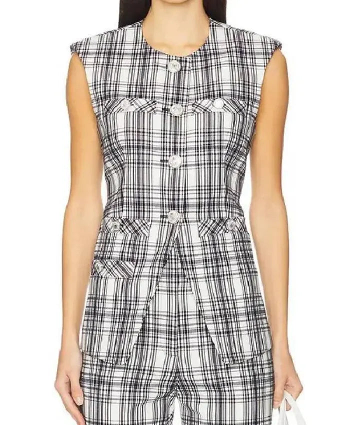 Only Murders in the Building S5 Selena Gomez Plaid Vest