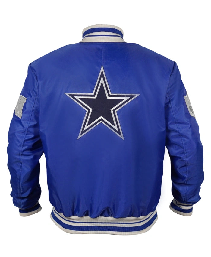 Dallas Cowboys Gray and White Rib Varsity Jacket