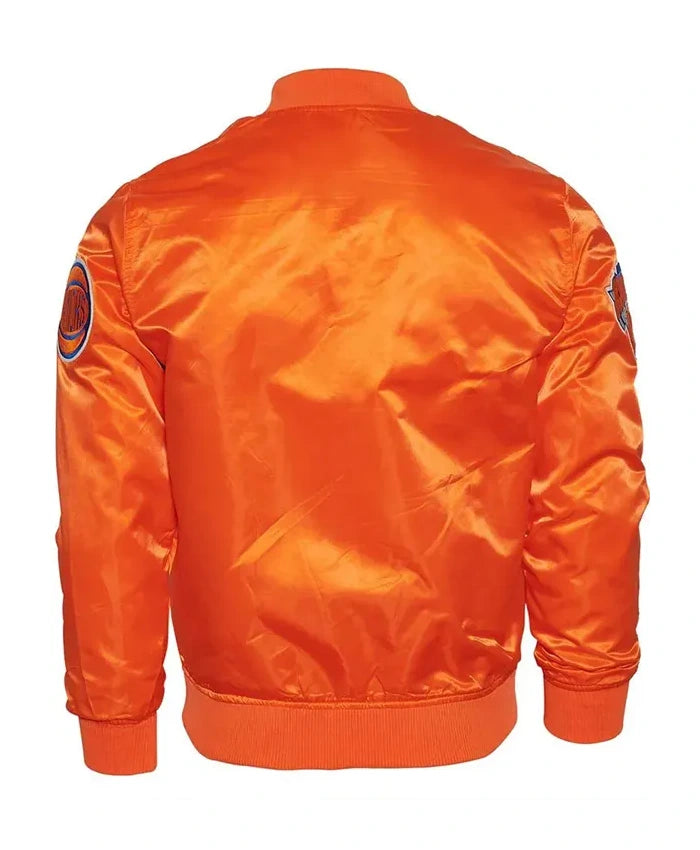 NY Knicks Orange Satin Jacket