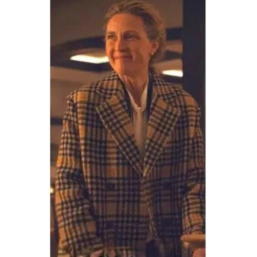 Evelyne Brochu Orphan Black Echoes Plaid Coat