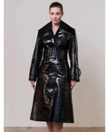 Lili Reinhart PFW 2026 Black Leather Coat