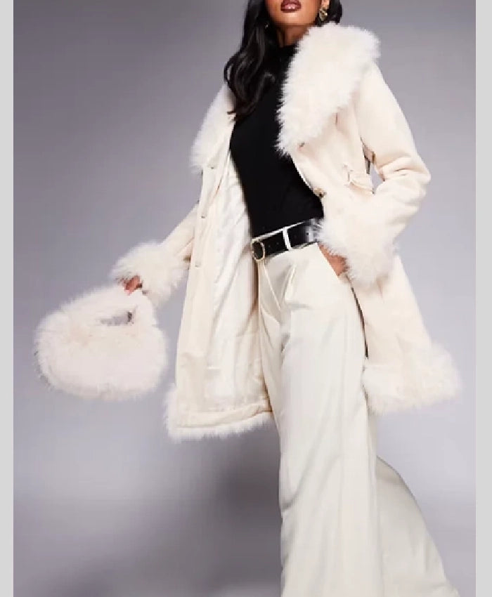 Princess Polly Fur Trench Coat