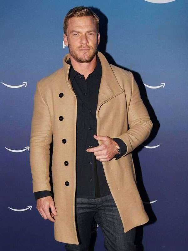 Alan Ritchson Brown Wool Coat