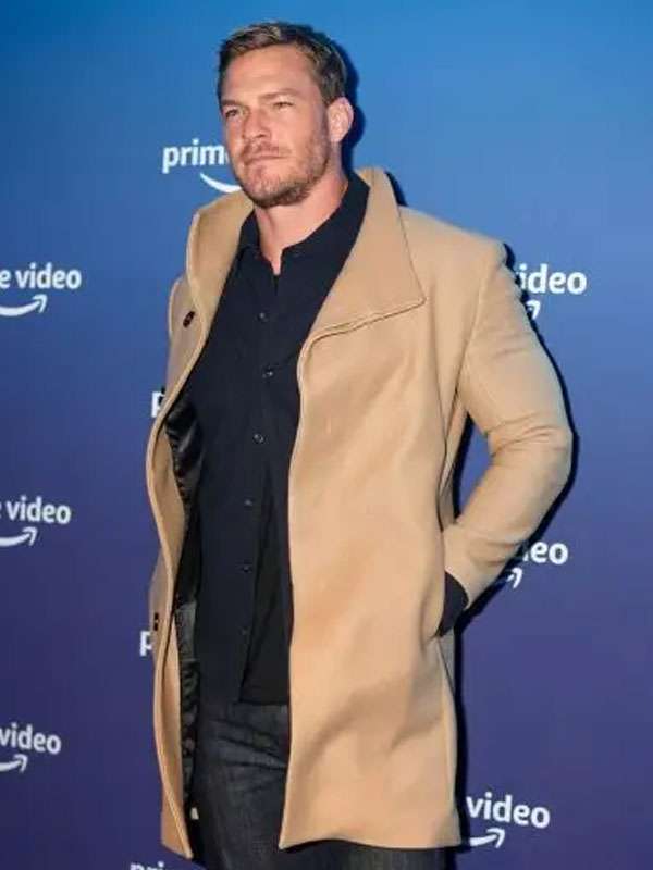 Alan Ritchson Brown Wool Coat