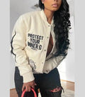 Protect Your Inner G Gang White Varsity Jacket