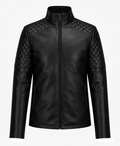 Quilted Black Biker Leather Jacket