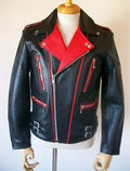 Classic Biker Red And Black Leather Jacket