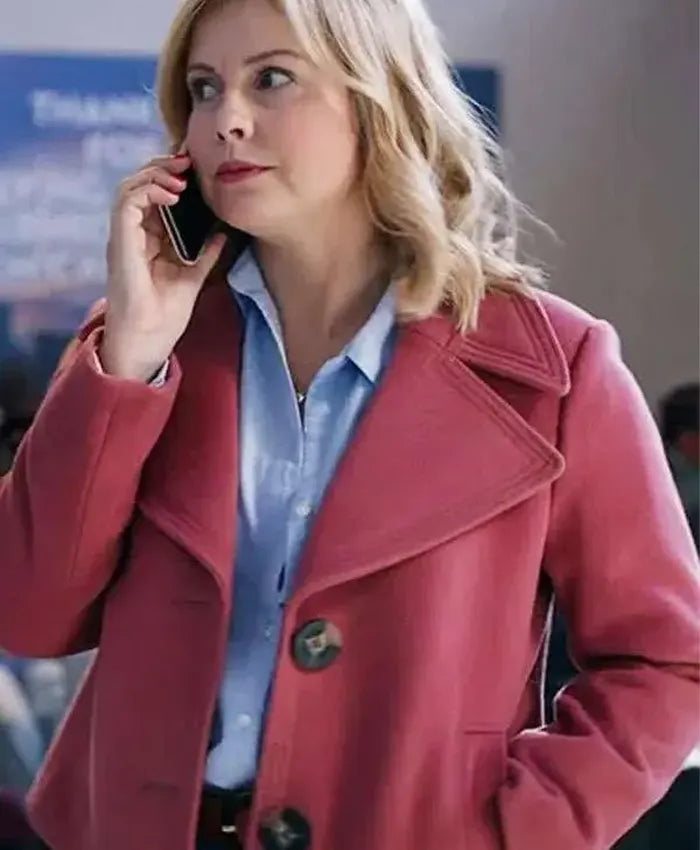 Rose McIver Ghosts 2025 Pink Wool Jacket