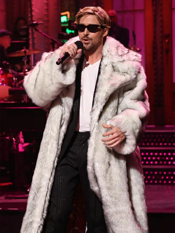 Snl Ryan Gosling White Fur Coat
