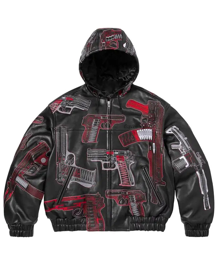 Supreme SS26 Guns Leather Jacket