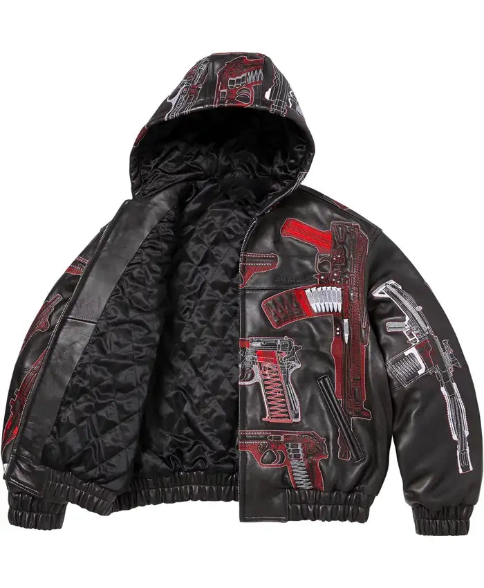 Supreme SS26 Guns Leather Jacket