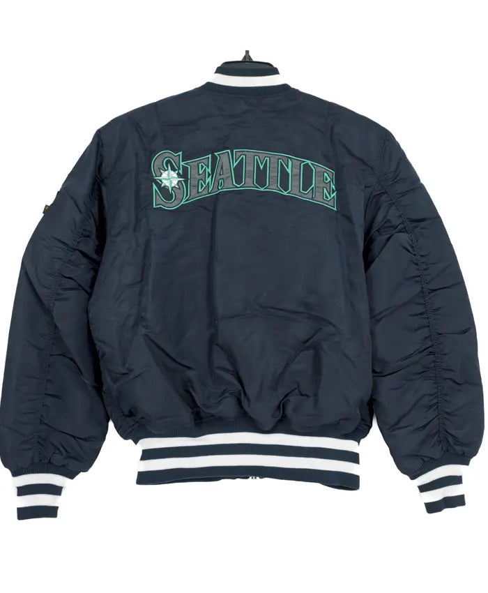 Seattle Mariners Satin Ma-1 Bomber Jacket
