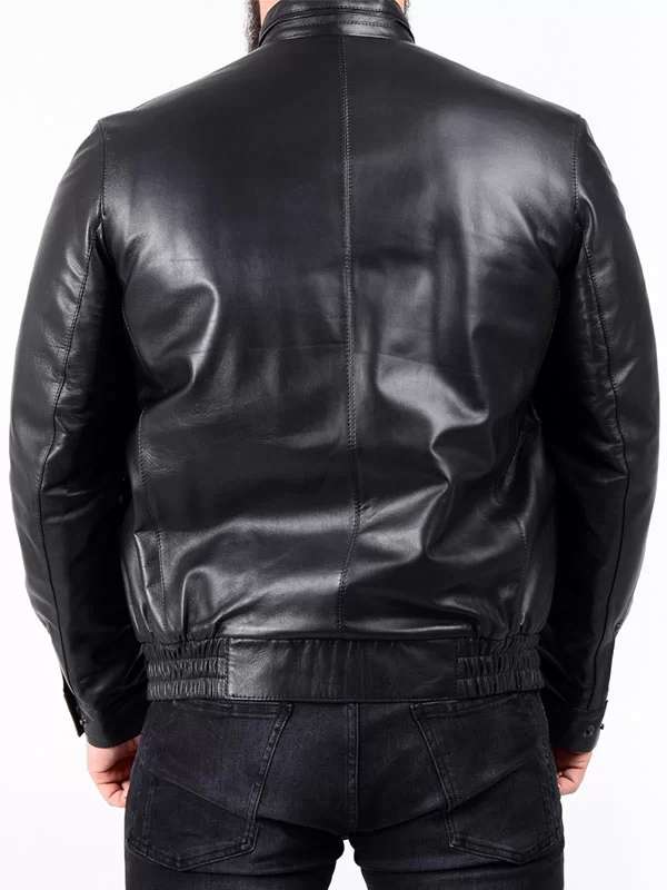Men Black Classic Leather Motorcycle Jacket