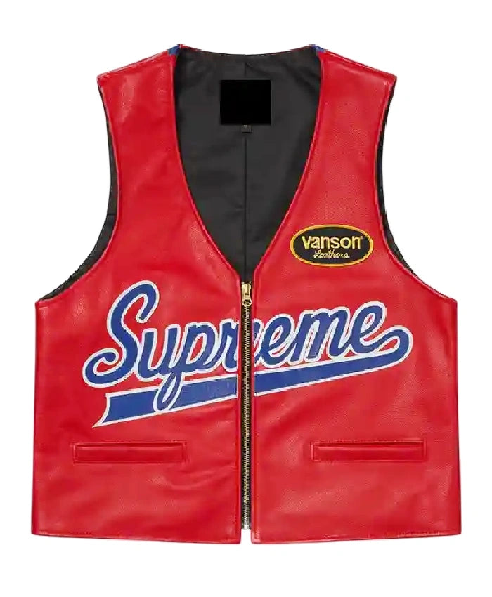 Supreme x Vanson Leathers Spider Web Vest