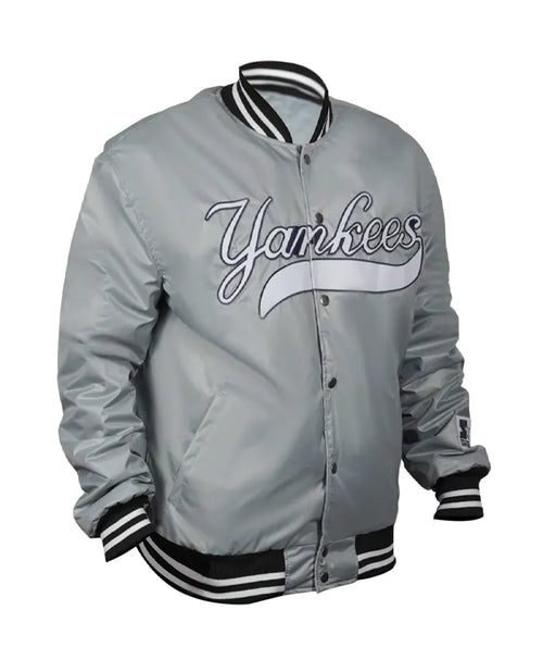 90’s New York Yankees Varsity Silver Jacket