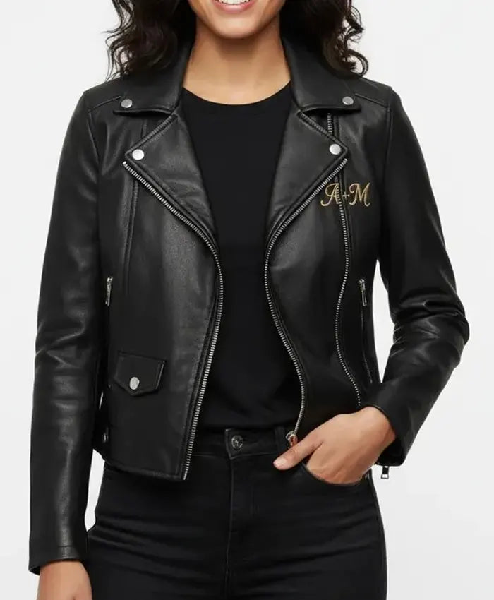 Valentine Day You Balance Me Black Leather Jacket