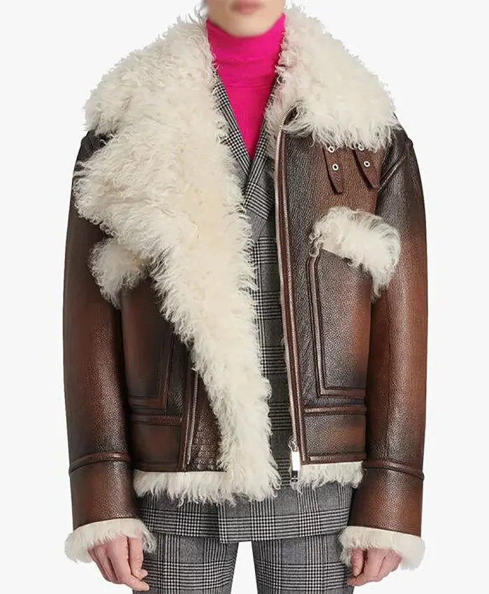 Steve Harvey Leather Aviator Jacket