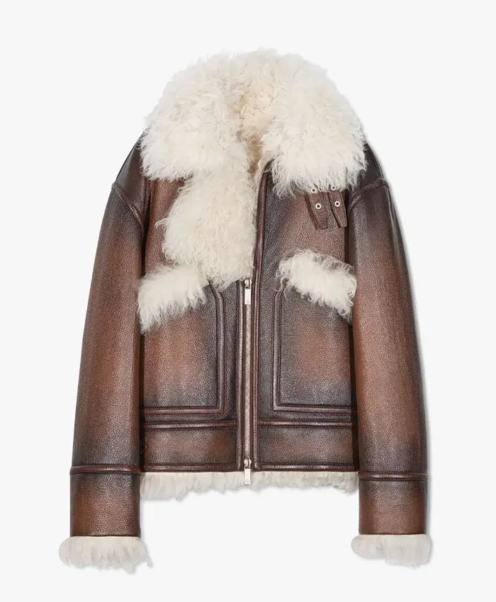 Steve Harvey Leather Aviator Jacket