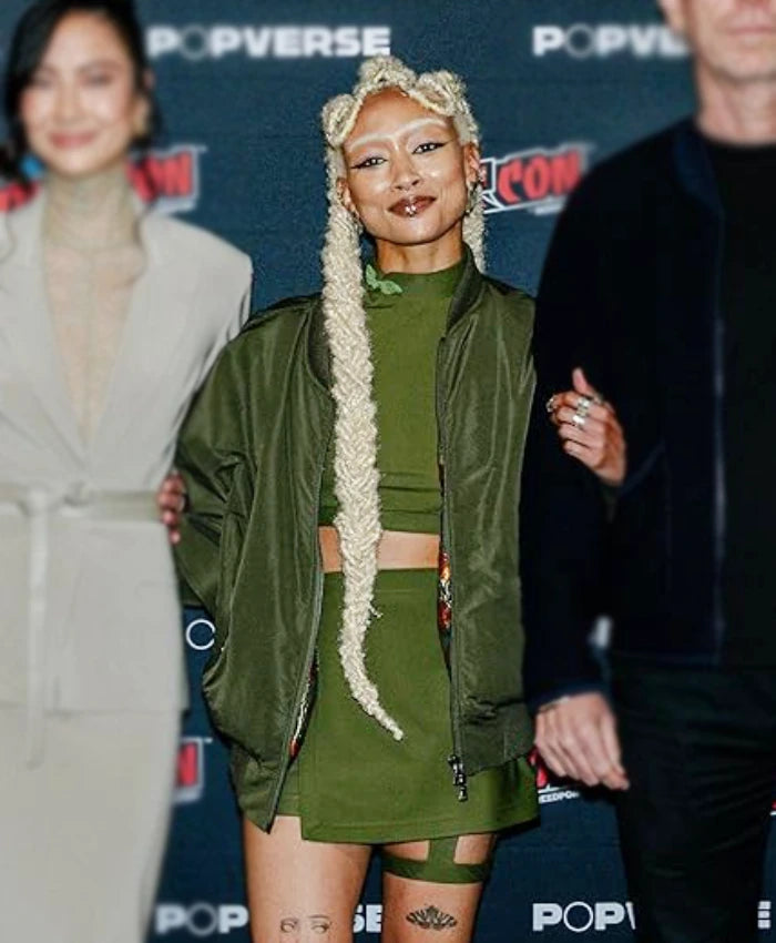Tati Gabrielle Mortal Kombat 2 Green Bomber Jacket