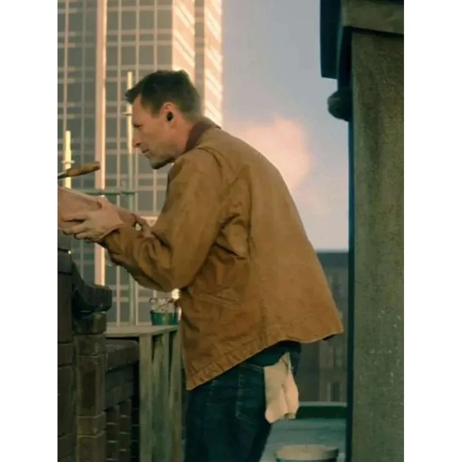 Aaron Eckhart The Bricklayer Brown Jacke