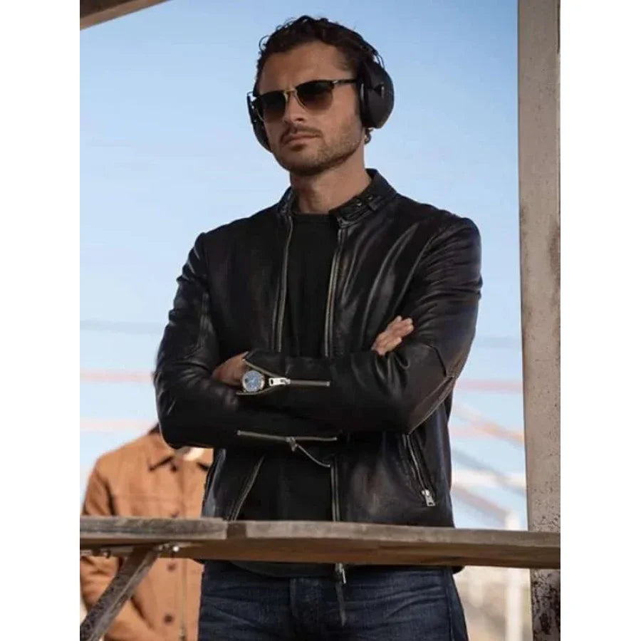 Adan Canto The Cleaning Lady Black Leather Jacket