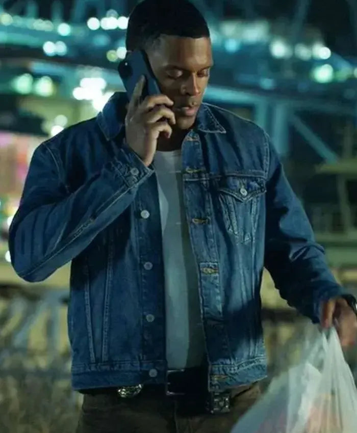 Deric Augustine TV Series The Rookie Miles Blue Denim Fabric Jacket For Mens
