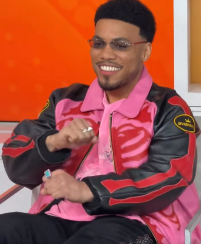 The Today Show Anderson Paaks Pink and Black Leather Jacket