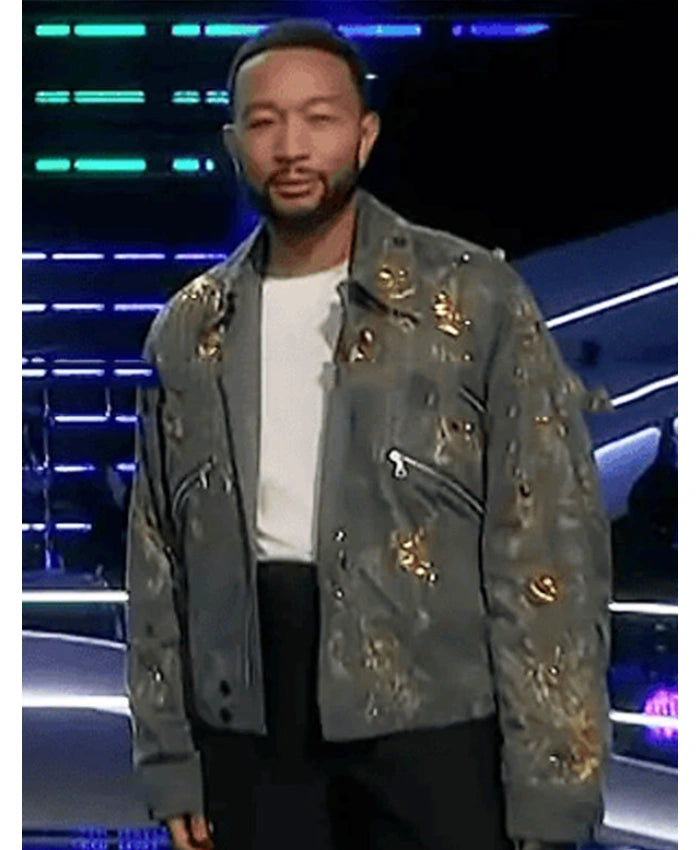 John Legend The Voice S29 Grey Embellished Jacket