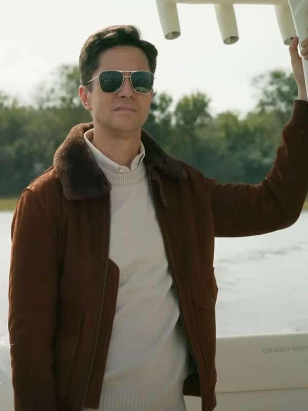 Topher Grace The Waterfront Shearling Brown Jacket