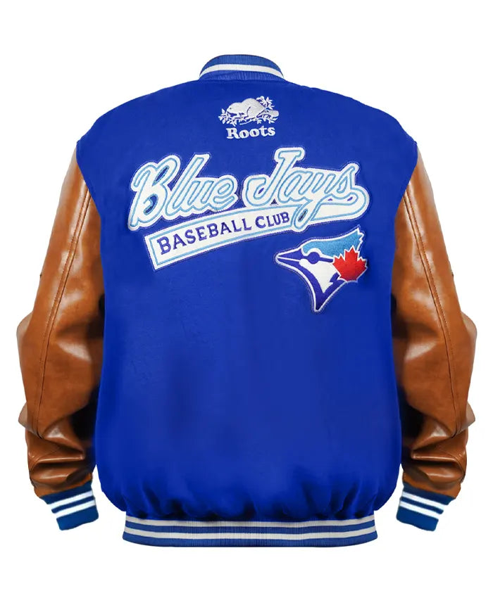 Toronto Blue Jays Blue And Brown Bomber Varsity Jacket