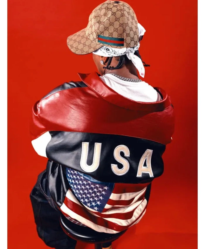 Txyy USA Flag Leather Jacket