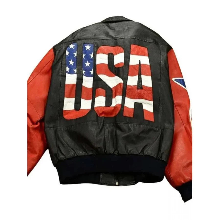 1980 Michael Hoban Wheremi American Flag Leather Jacket