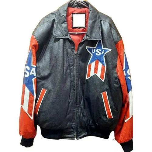 1980 Michael Hoban Wheremi American Flag Leather Jacket