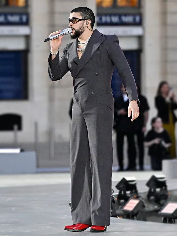 2024 Vogue World Paris Bad Bunny Gray Suit