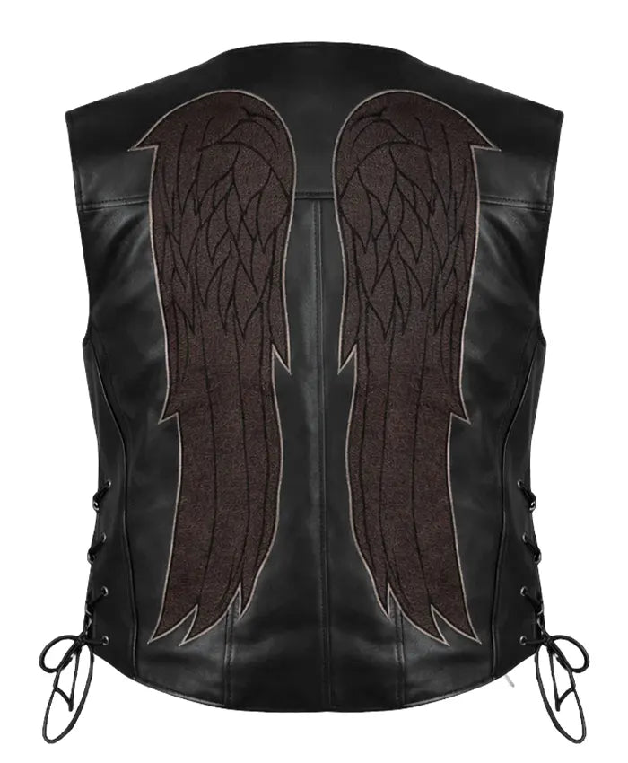 The Walking Dead Norman Reedus Black Leather Vest