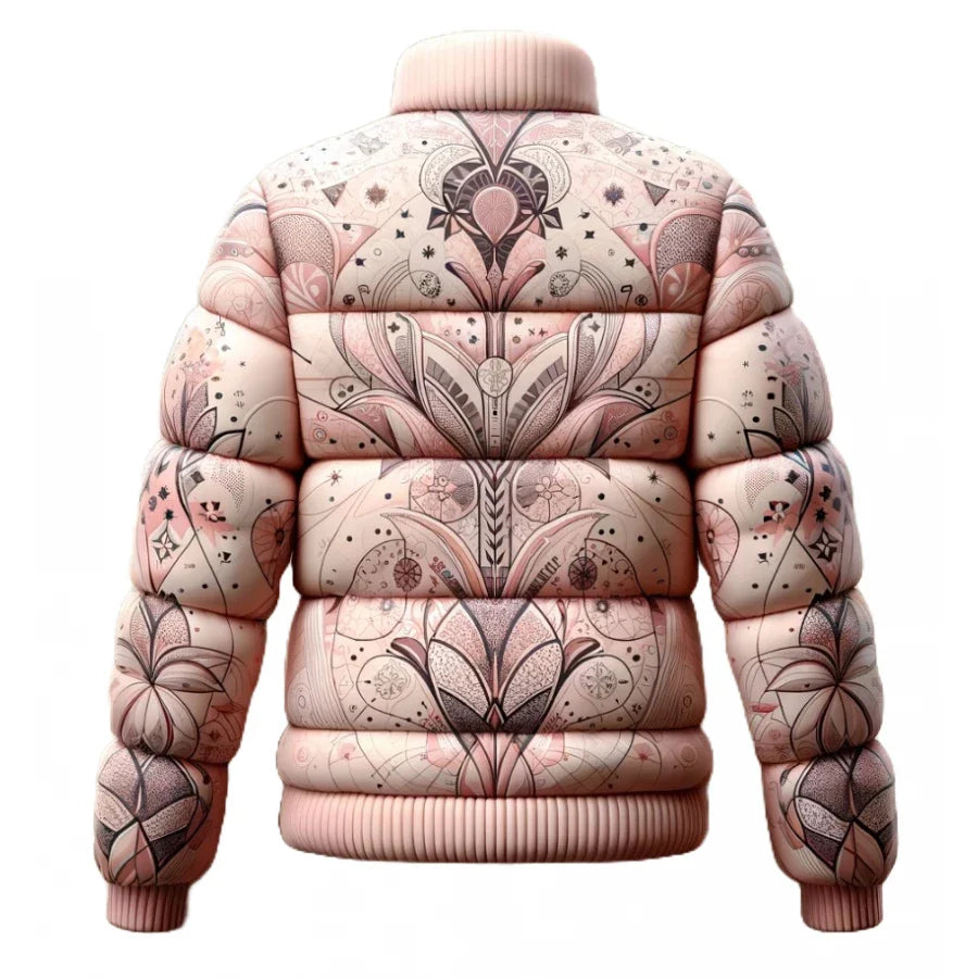 Floral Pink Puffer Jacket