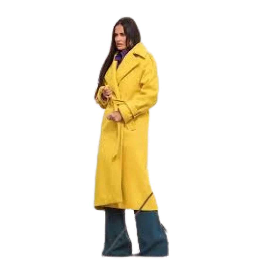 Demi Moore The Substance Yellow Coat